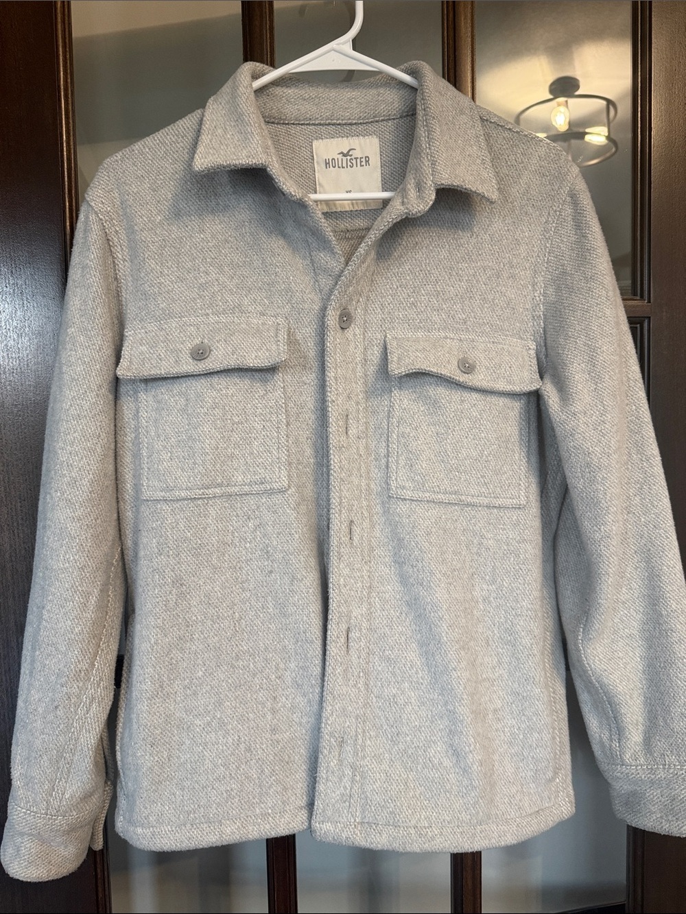 Men’s XS Hollister Light Gray Button Down Shirt